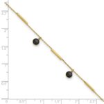 14K Polished Round Onyx Dangles and Bars Plus Extender - Total Anklet - Image 6