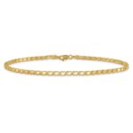 14k Polished Double-Sided Hearts Double Link Anklet - Image 3
