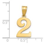 14k Polished Number 2 Pendant - Image 3