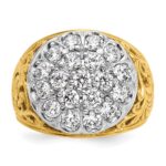 14k Two-tone IBGoodman Men's Kentucky Cluster Ring Mounting for 2ctw Dia - Image 6