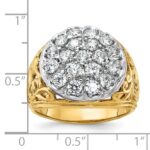 14k Two-tone IBGoodman Men's Kentucky Cluster Ring Mounting for 2ctw Dia - Image 3
