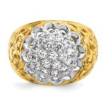 IBGoodman 14k Two-tone Men's Polished Filigree Round Cluster Ring Mounting - Image 6