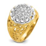 IBGoodman 14k Two-Tone 1 carat Lab Grown Diamond VS/SI+ G+ Complete Men's Cluster Ring - Image 6
