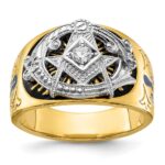 IBGoodman 10k Two-tone Men's Polished and Textured Blue Lodge Master Masonic Ring Mounting