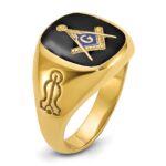 IBGoodman 14k Men's Polished and Grooved with Onyx Blue Lodge Master Masonic Ring - Image 6