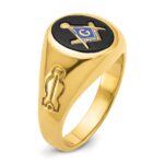 IBGoodman 10k Men's Polished and Grooved Blue Lodge Master Masonic Ring Mounting - Image 6