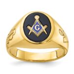 IBGoodman 14k Men's Polished and Grooved Blue Lodge Master Masonic Ring Mounting