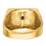 IBGoodman 10k Two-tone Men's Polished and Textured with Blue Enamel Blue Lodge Master Masonic Ring - Image 7