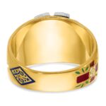 IBGoodman 14k Two-tone Men's Polished and Textured with Multi-color Enamel and Diamond 32nd Degree Scottish Rite Masonic Ring - Image 5