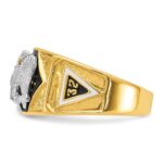 IBGoodman 14k Two-tone Men's Polished and Textured with Multi-color Enamel and Diamond 32nd Degree Scottish Rite Masonic Ring - Image 3