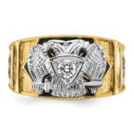 IBGoodman 14k Two-tone Men's Polished and Textured 32nd Degree Scottish Rite Masonic Ring Mounting - Image 4