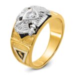 IBGoodman 14k Two-tone Men's Polished and Textured 32nd Degree Scottish Rite Masonic Ring Mounting - Image 6