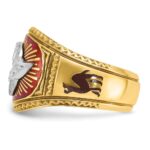 IBGoodman 10k Two-tone Men's Polished and Textured with Multi-color Enamel Masonic Shriner's Ring - Image 5