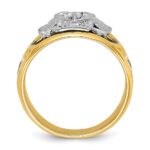IBGoodman 14k Two-tone Men's Polished and Textured with Black and White Enameled and Diamond 32nd Degree Scottish Rite Masonic Ring - Image 2