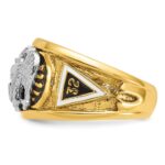 IBGoodman 14k Two-tone Men's Polished and Textured with Black and White Enameled and Diamond 32nd Degree Scottish Rite Masonic Ring - Image 3