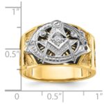 IBGoodman 14k Two-tone Men's Polished and Textured Blue Lodge Master Masonic Ring Mounting - Image 3