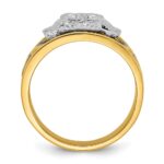 IBGoodman 10k Two-tone Men's Polished and Textured with Black Enamel and Diamond 32nd Degree Scottish Rite Masonic Ring - Image 2