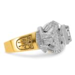 IBGoodman 10k Two-tone Men's Polished and Textured Double Eagle Masonic Shriner's Ring Mounting - Image 7