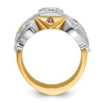 IBGoodman 10k Two-tone Men's Polished and Textured Knights Templar Masonic Shriner's Ring Mounting - Image 2