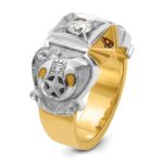 IBGoodman 10k Two-tone Men's Polished and Textured Knights Templar Masonic Shriner's Ring Mounting - Image 6