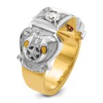 IBGoodman 14k Two-tone Men's Polished and Textured Masonic Shriner's Ring Mounting - Image 6