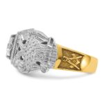 IBGoodman 14k Two-tone Men's Polished and Textured with Black Enamel and Diamond 32nd Degree Scottish Rite Masonic Ring - Image 3