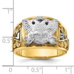 IBGoodman 14k Two-tone Men's Polished and Textured with Multi-color Enamel Active 33rd Degree Masonic Ring - Image 3