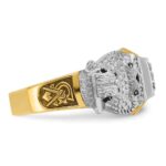IBGoodman 10k Two-tone Men's Polished and Textured with Black Enamel and Diamond 32nd Degree Scottish Rite Masonic Ring - Image 7