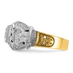 IBGoodman 14k Two-tone Men's Polished and Textured 32nd Degree Scottish Rite Masonic Ring Mounting - Image 3
