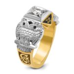 IBGoodman 14k Two-tone Men's Polished and Textured 32nd Degree Scottish Rite Masonic Ring Mounting - Image 6