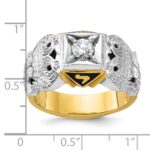 IBGoodman 14k Two-tone Men's Polished and Textured 32nd Degree Scottish Rite Masonic Ring Mounting - Image 8
