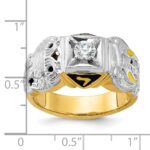 IBGoodman 14k Two-tone Men's Polished and Textured Double Eagle Masonic Shriner's Ring Mounting - Image 3