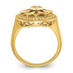 IBGoodman 14k Women's Polished and Textured Eastern Star Masonic Ring Mounting - Image 2