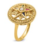 IBGoodman 14k Women's Polished and Textured Eastern Star Masonic Ring Mounting - Image 6