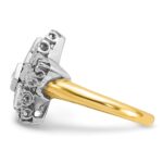 IBGoodman 10k Two-tone Women's Polished and Beaded Eastern Star Masonic Ring Mounting - Image 3