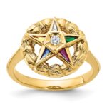IBGoodman 14k Women's Polished and Textured Eastern Star Masonic Ring Mounting
