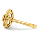 IBGoodman 14k Women's Polished and Textured with Multi-color CZ and Diamond Eastern Star Masonic Ring - Image 3