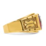 IBGoodman 14k Two-tone Men's Polished and Textured with Lab Created Ruby and Diamond Blue Lodge Master Masonic Ring - Image 6