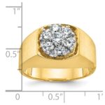 IBGoodman 14k Two-tone Men's Polished and Satin Round 1 Carat AA Quality Diamond Cluster Ring - Image 2