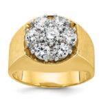 IBGoodman 14k Two-Tone 1 1/2 carat Lab Grown Diamond VS/SI+ G+ Complete Men's Cluster Ring