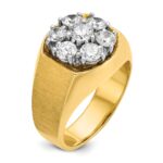 IBGoodman 14k Two-tone Men's Polished and Satin Round 1 1/5 Carat AA Quality Diamond Cluster Ring - Image 8