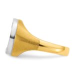 14k Two-tone IBGoodman Men's Satin Horseshoe Diamond Ring Mounting - Image 5