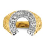 14k Two-tone IBGoodman Men's Horseshoe 1/5 carat Diamond Complete Ring - Image 4