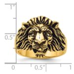 14k IBGoodman Men's Diamond and Ruby Antiqued Lion Ring Mounting - Image 3