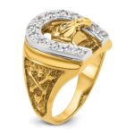14k Two-tone IBGoodman Men's Horse and Horseshoe Diamond Ring Mounting - Image 8