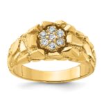 14k IBGoodman Men's Cluster 1/4 carat Diamond Nugget Complete Ring