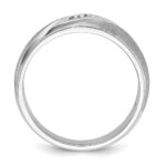 IBGoodman 14k White Gold 1/15 carat Lab Grown Diamond VS/SI+ G+ Complete Polished and Satin Men's Ring - Image 2