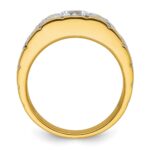IBGoodman 14k Two-tone 3/8 carat Lab Grown Diamond VS/SI+ G+ Semi Mount Polished and Satin Men's Ring - Image 2
