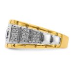IBGoodman 14k Two Tone 3/8 carat Lab Grown Diamond VS/SI+ G+ Semi Mount Polished Men's Ring - Image 3