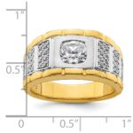 IBGoodman 14k Two Tone 3/8 carat Lab Grown Diamond VS/SI+ G+ Semi Mount Polished Men's Ring - Image 7